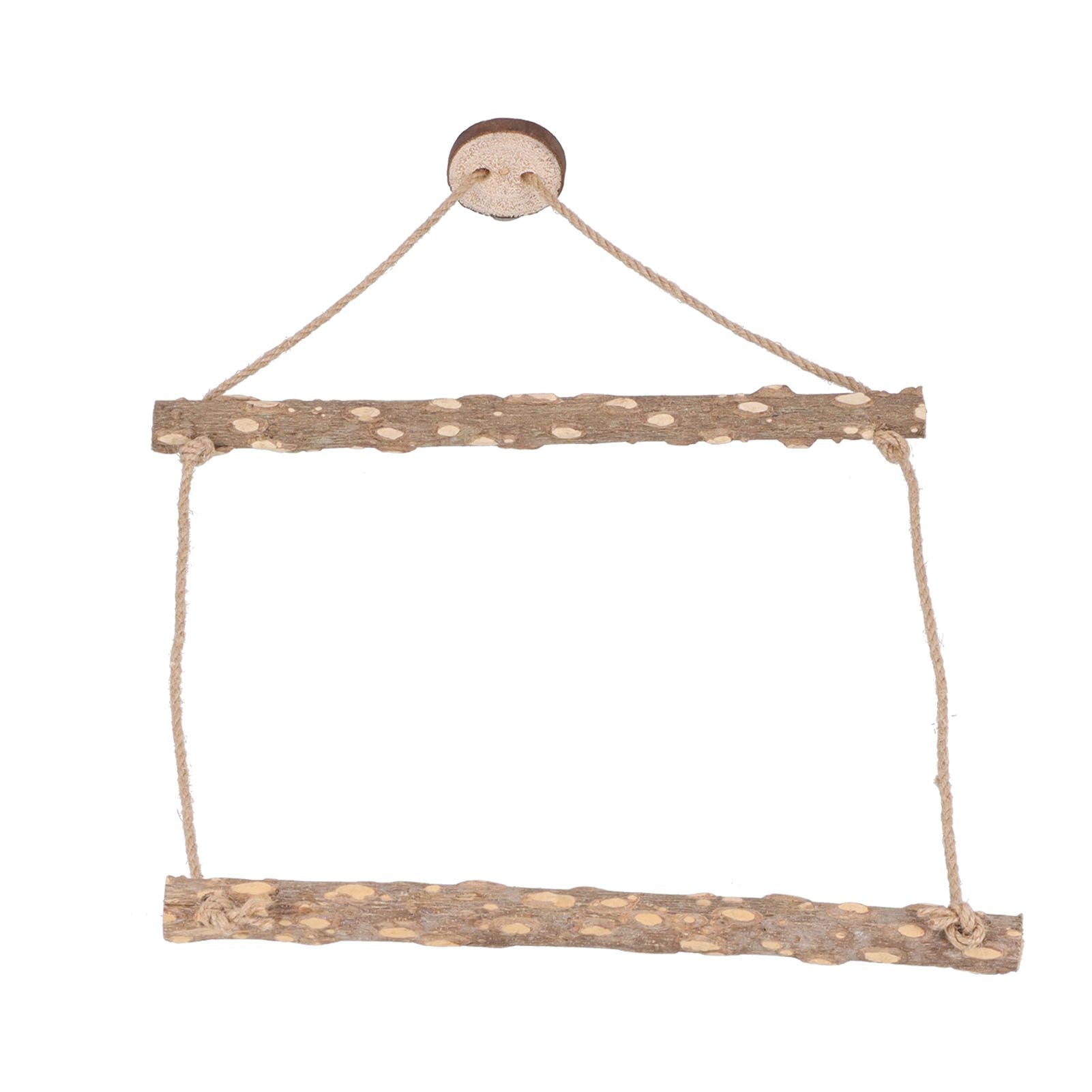 Large Bird Cage Swing Natural Wooden Safe Hanging Birds Standing Chewing Toy for Parrots V1294-YM0523-3111210378111