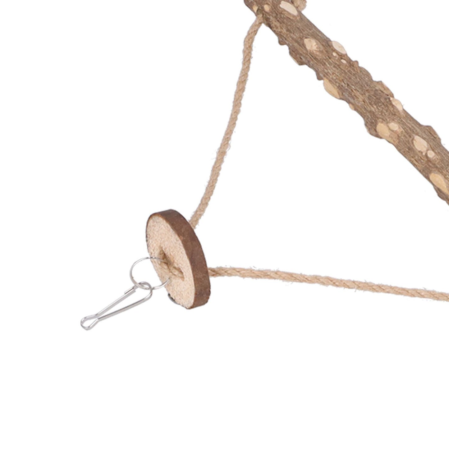 Large Bird Cage Swing Natural Wooden Safe Hanging Birds Standing Chewing Toy for Parrots V1294-YM0523-3111210378111