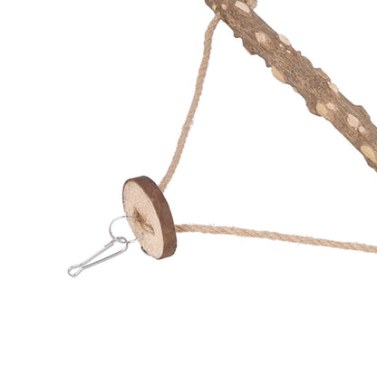 Large Bird Cage Swing Natural Wooden Safe Hanging Birds Standing Chewing Toy for Parrots V1294-YM0523-3111210378111