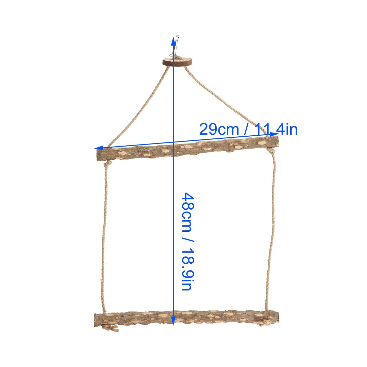 Large Bird Cage Swing Natural Wooden Safe Hanging Birds Standing Chewing Toy for Parrots V1294-YM0523-3111210378111