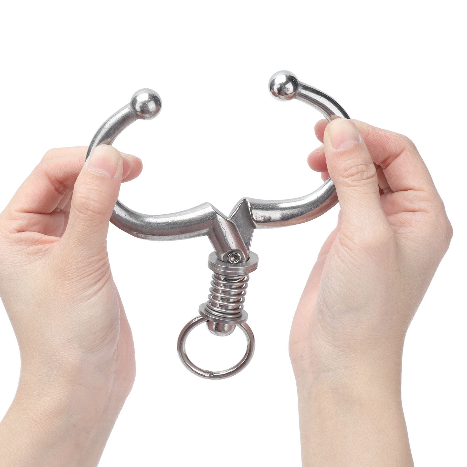 Cattle Nose Ring Stainless Steel Cattle Nose Clamp Bull Cow W Spring Nose Ring for FarmM V1294-YM0523-3111210381112
