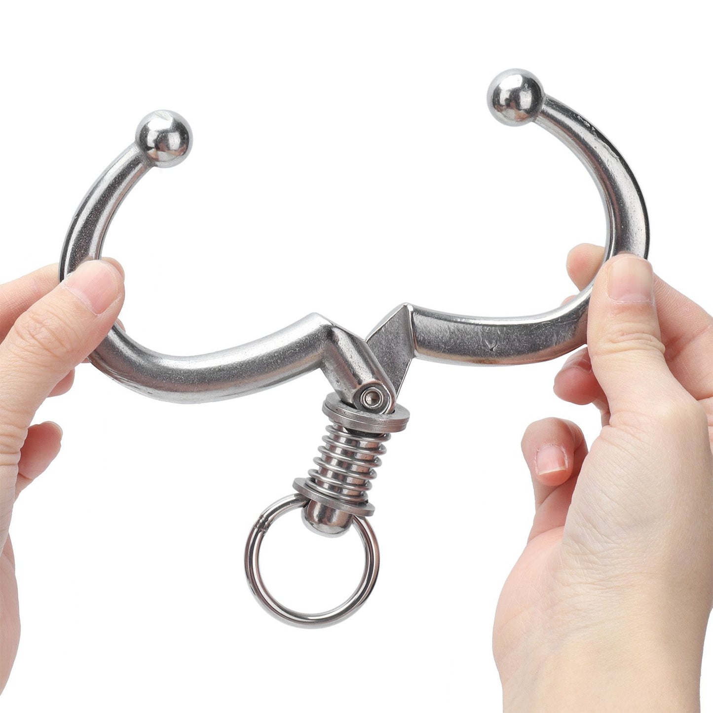 Cattle Nose Ring Stainless Steel Cattle Nose Clamp Bull Cow W Spring Nose Ring for FarmL V1294-YM0523-3111210381113