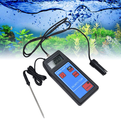 Portable Salinity TEMP Meter Multifunction Water Quality Analyzer for Aquarium Swimming Pool Aquaculture V1294-YM0523-3111210382611
