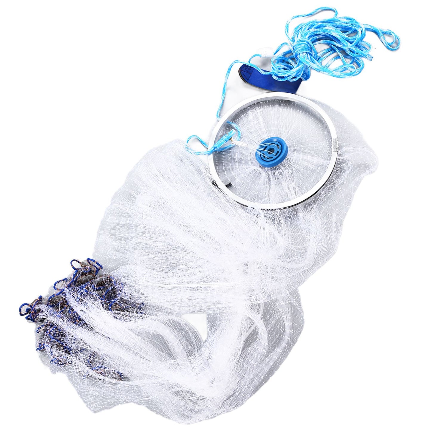 Bait Net American Style Aluminum Ring Monofilament Manual Lightweight Throw Cast Net for Sea Pool V1294-YM0523-3111210383111
