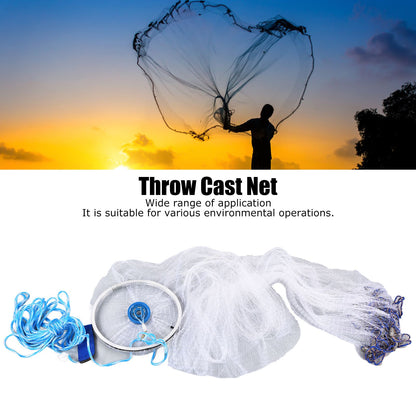 Bait Net American Style Aluminum Ring Monofilament Manual Lightweight Throw Cast Net for Sea Pool V1294-YM0523-3111210383111