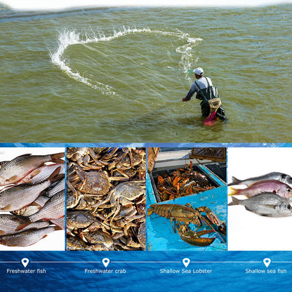 Bait Net American Style Aluminum Ring Monofilament Manual Lightweight Throw Cast Net for Sea Pool V1294-YM0523-3111210383111