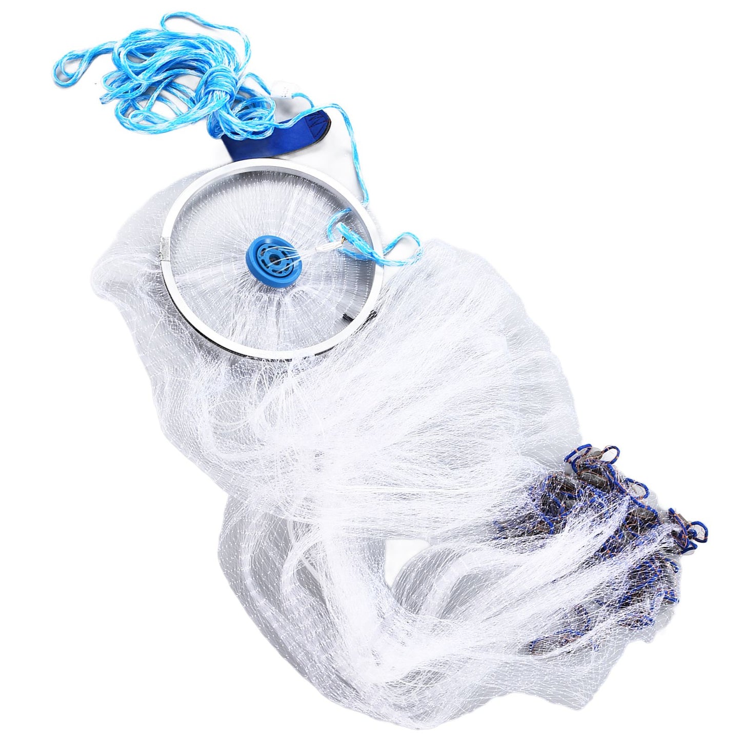 Bait Net American Style Aluminum Ring Monofilament Manual Lightweight Throw Cast Net for Sea Pool V1294-YM0523-3111210383111