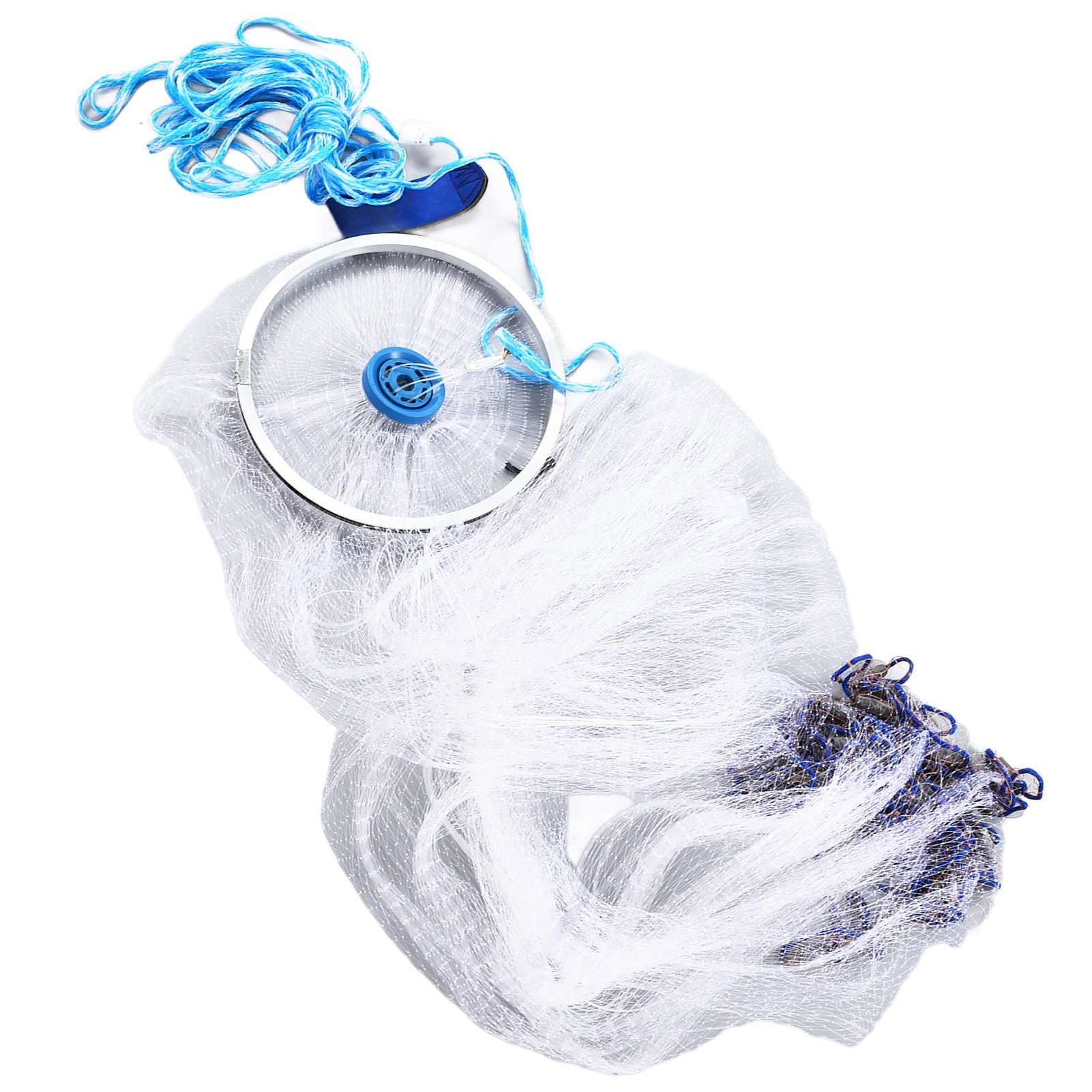 Bait Net American Style Aluminum Ring Monofilament Manual Lightweight Throw Cast Net for Sea Pool V1294-YM0523-3111210383111