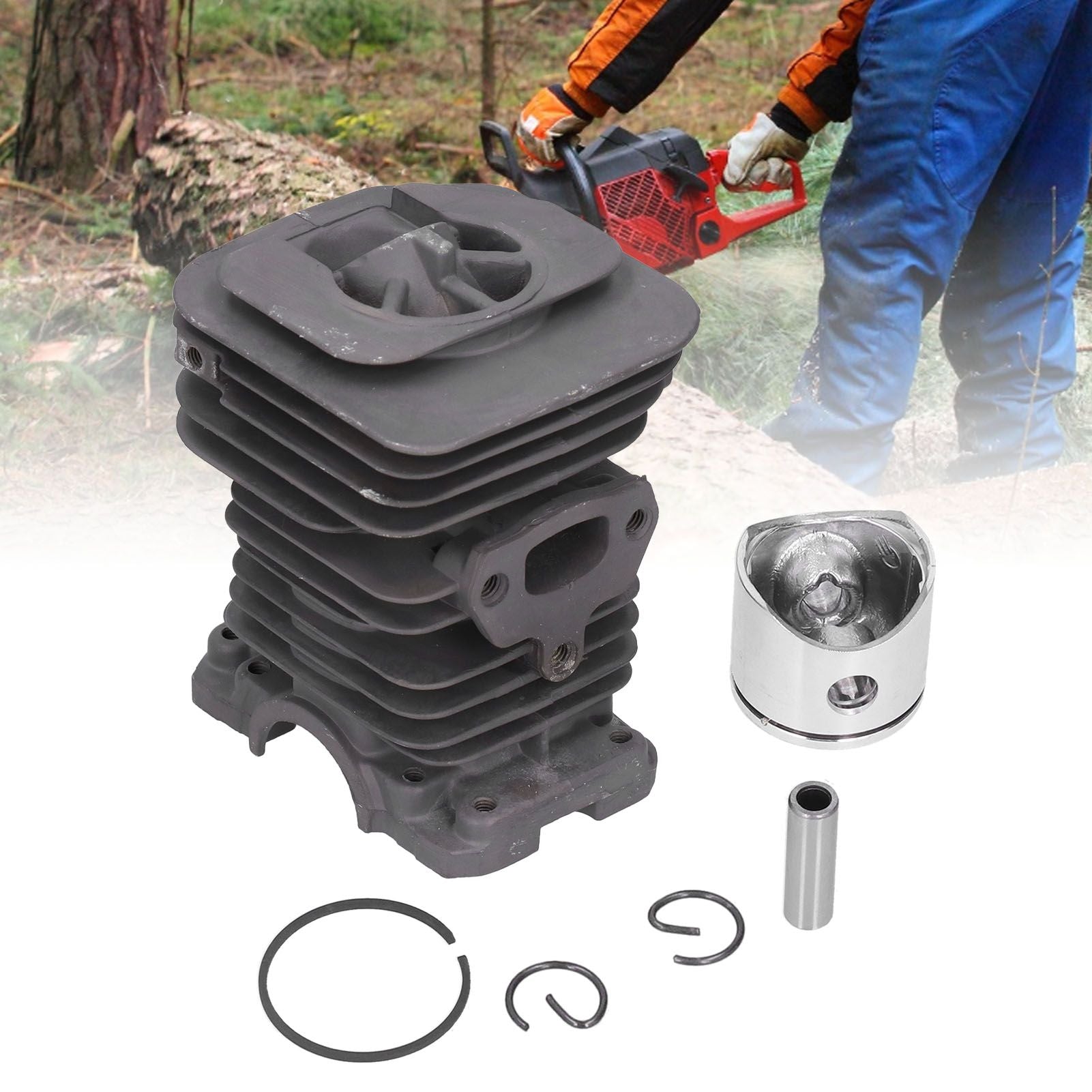 40mm Cylinder Piston Kit Replacement Chainsaw Accessory Parts Fit for Husqvarna 136 137 141 142 V1294-YM0523-3111210384411