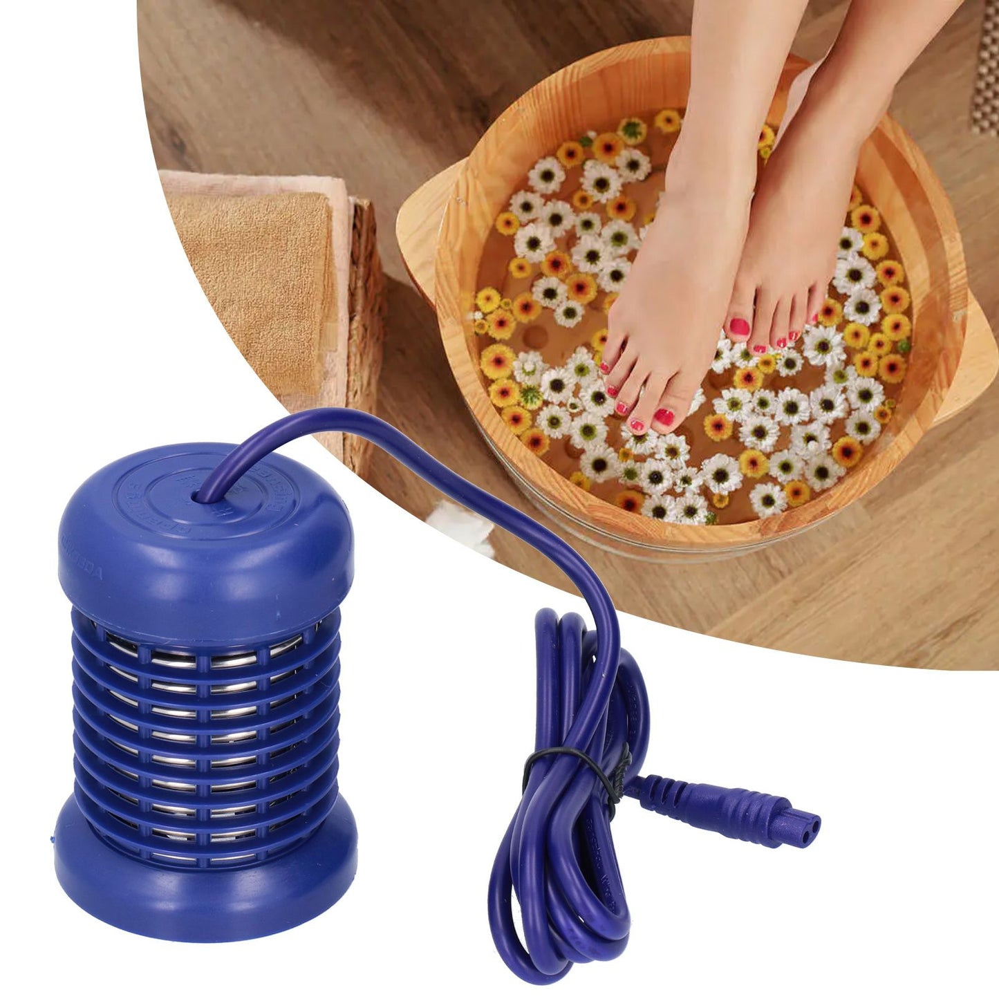 Hydrotherapy Ion Head Detachable Washable Foot Bath Ion Head Detox Array Stainless Steel Ion HeadHerba Blue V1294-YM0523-3111210385212