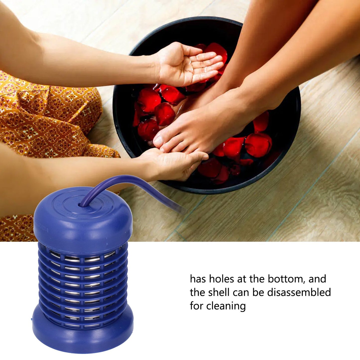Hydrotherapy Ion Head Detachable Washable Foot Bath Ion Head Detox Array Stainless Steel Ion HeadHerba Blue V1294-YM0523-3111210385212