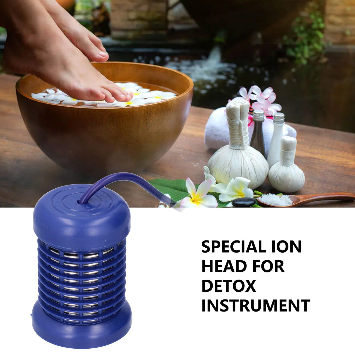 Hydrotherapy Ion Head Detachable Washable Foot Bath Ion Head Detox Array Stainless Steel Ion HeadHerba Blue V1294-YM0523-3111210385212
