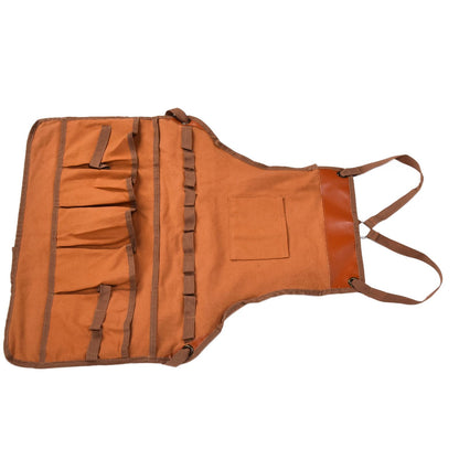 Outdoor Canvas Apron Multifunctional Woodworking Apron for Gardening Camping Barbecue V1294-YM0523-3111210386211