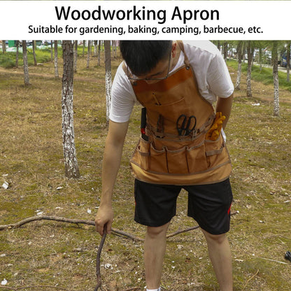 Outdoor Canvas Apron Multifunctional Woodworking Apron for Gardening Camping Barbecue V1294-YM0523-3111210386211