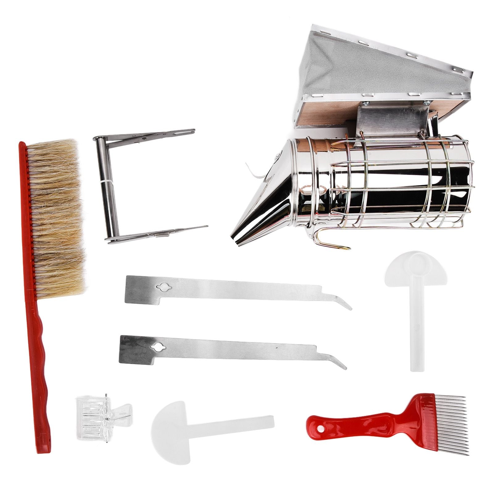 Beekeeping Tool Kit Comb Frame Clip Red Needle Knife Water Feeder Bee Brush Scraper Bee Smoker Queen Bee V1294-YM0523-3111210386711