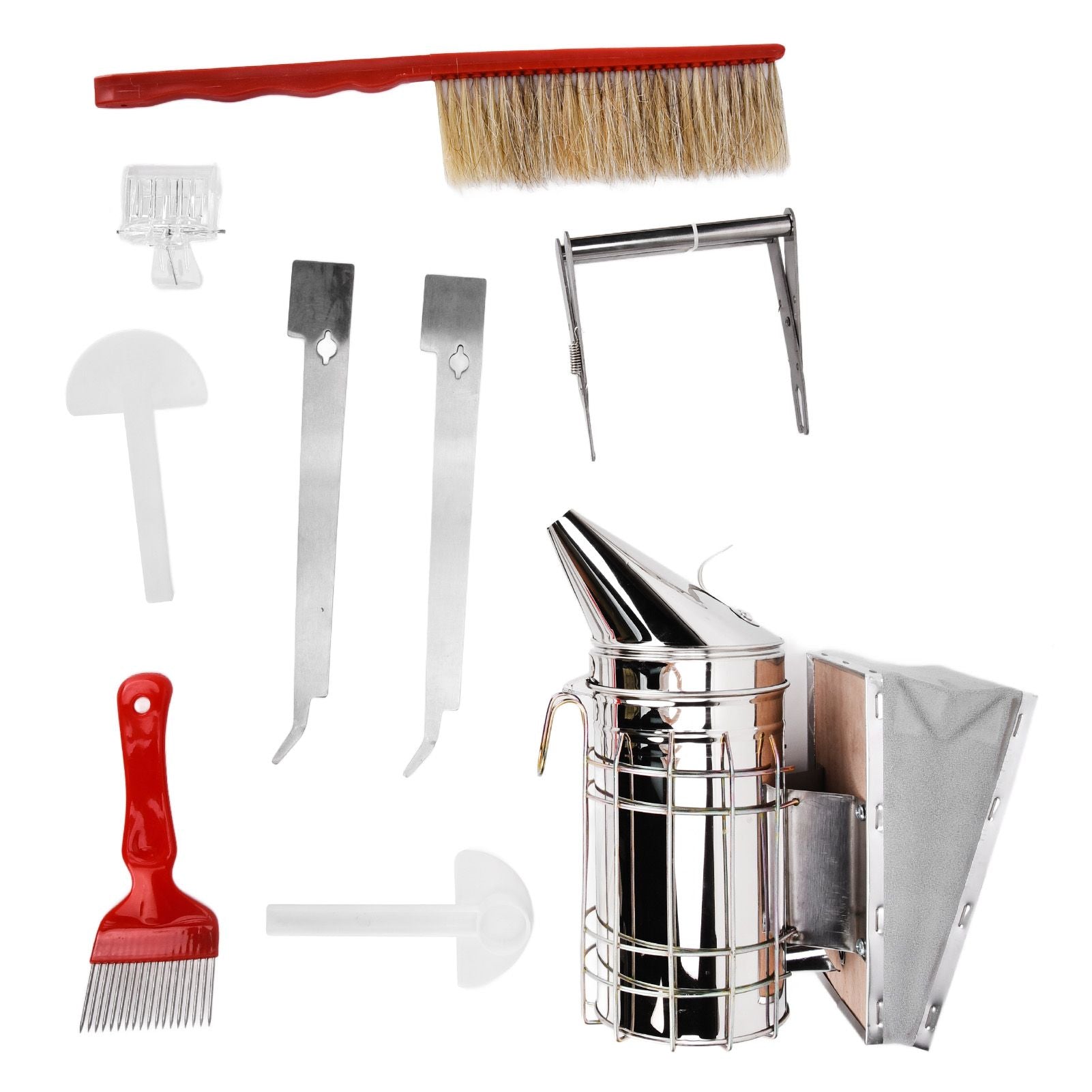 Beekeeping Tool Kit Comb Frame Clip Red Needle Knife Water Feeder Bee Brush Scraper Bee Smoker Queen Bee V1294-YM0523-3111210386711