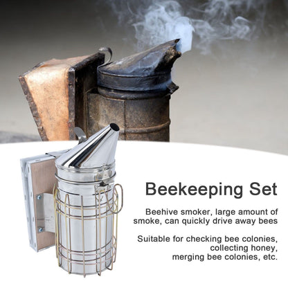 6Pcs/Set Beekeeping Starter Kit Beehive Smoker Frame Grip Uncapping Fork Bee Feeder Brush Scraper Tools V1294-YM0523-3111210386811