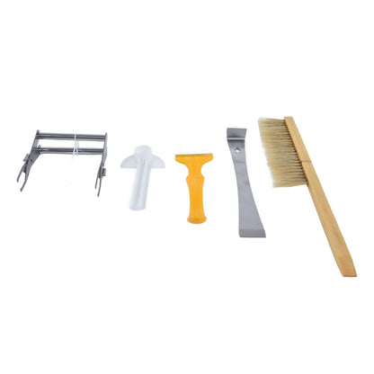 6Pcs/Set Beekeeping Starter Kit Beehive Smoker Frame Grip Uncapping Fork Bee Feeder Brush Scraper Tools V1294-YM0523-3111210386811