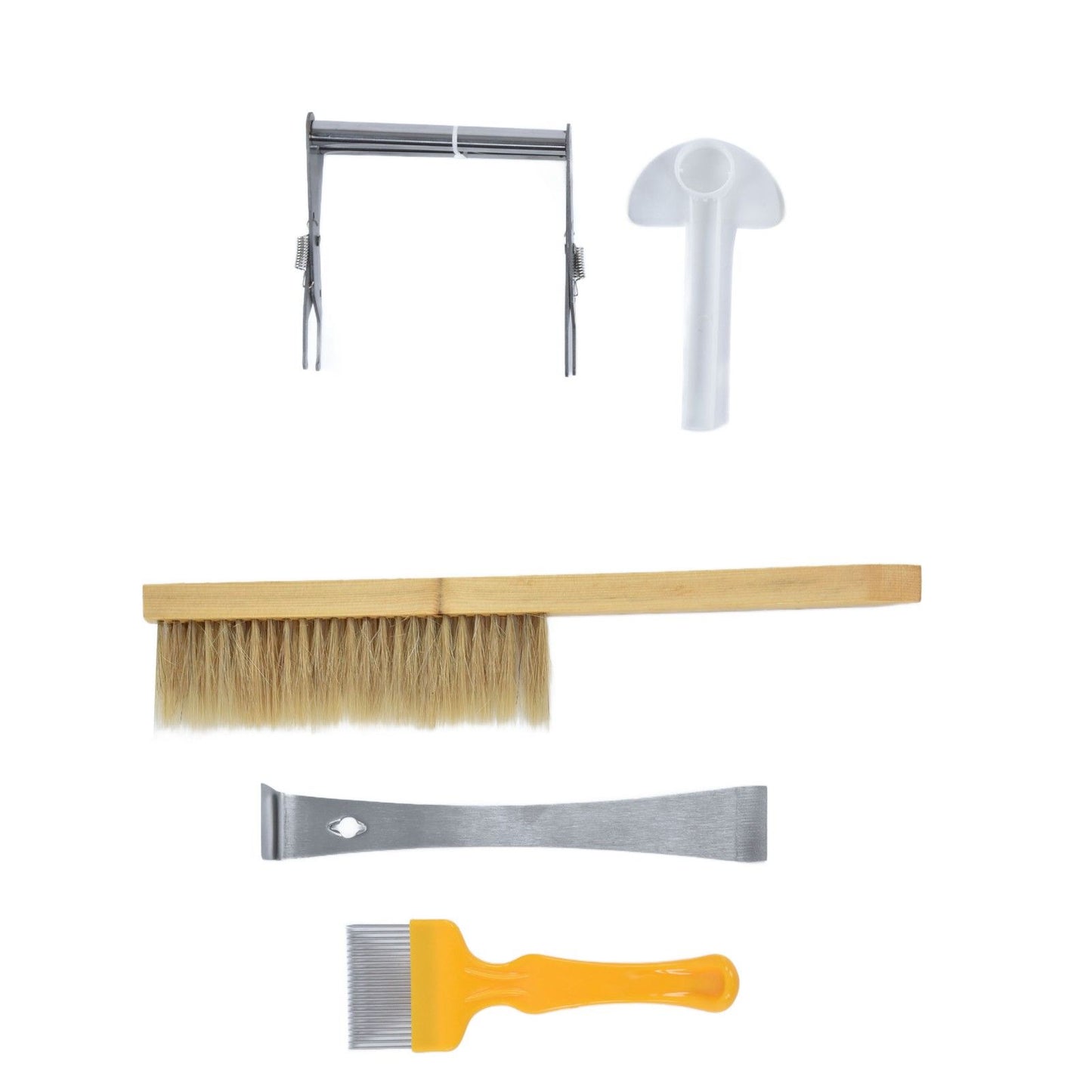 6Pcs/Set Beekeeping Starter Kit Beehive Smoker Frame Grip Uncapping Fork Bee Feeder Brush Scraper Tools V1294-YM0523-3111210386811