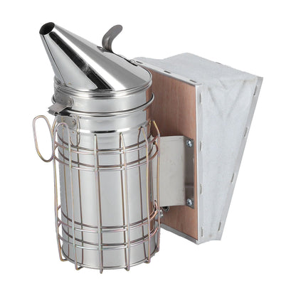 3PCS/Set Beehive Smoker Set Bee Brush Scraper Stainless Steel Smoker Beekeeper Starter Kit for Beekeeping V1294-YM0523-3111210387111