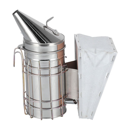 3PCS/Set Beehive Smoker Set Bee Brush Scraper Stainless Steel Smoker Beekeeper Starter Kit for Beekeeping V1294-YM0523-3111210387111