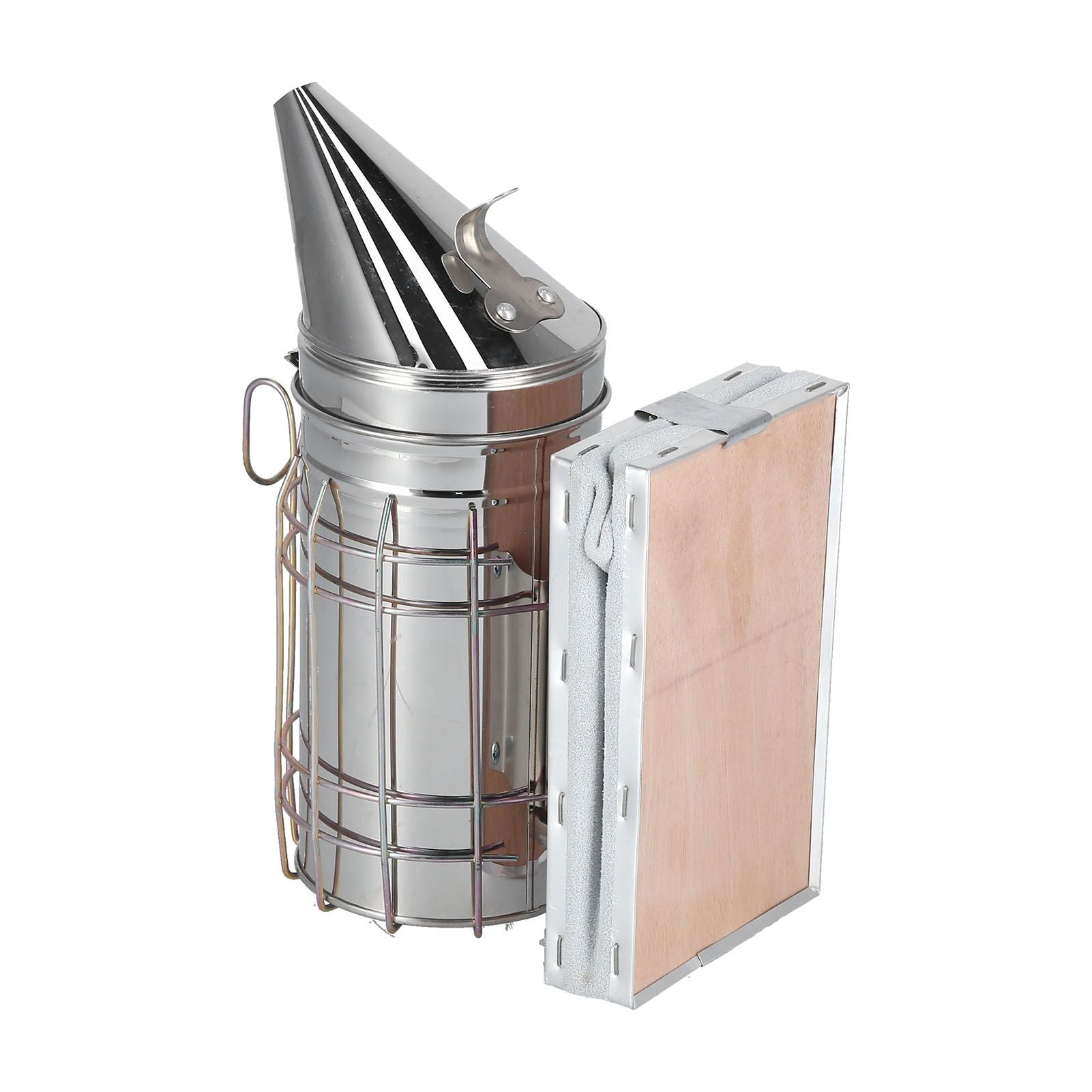 3PCS/Set Beehive Smoker Set Bee Brush Scraper Stainless Steel Smoker Beekeeper Starter Kit for Beekeeping V1294-YM0523-3111210387111