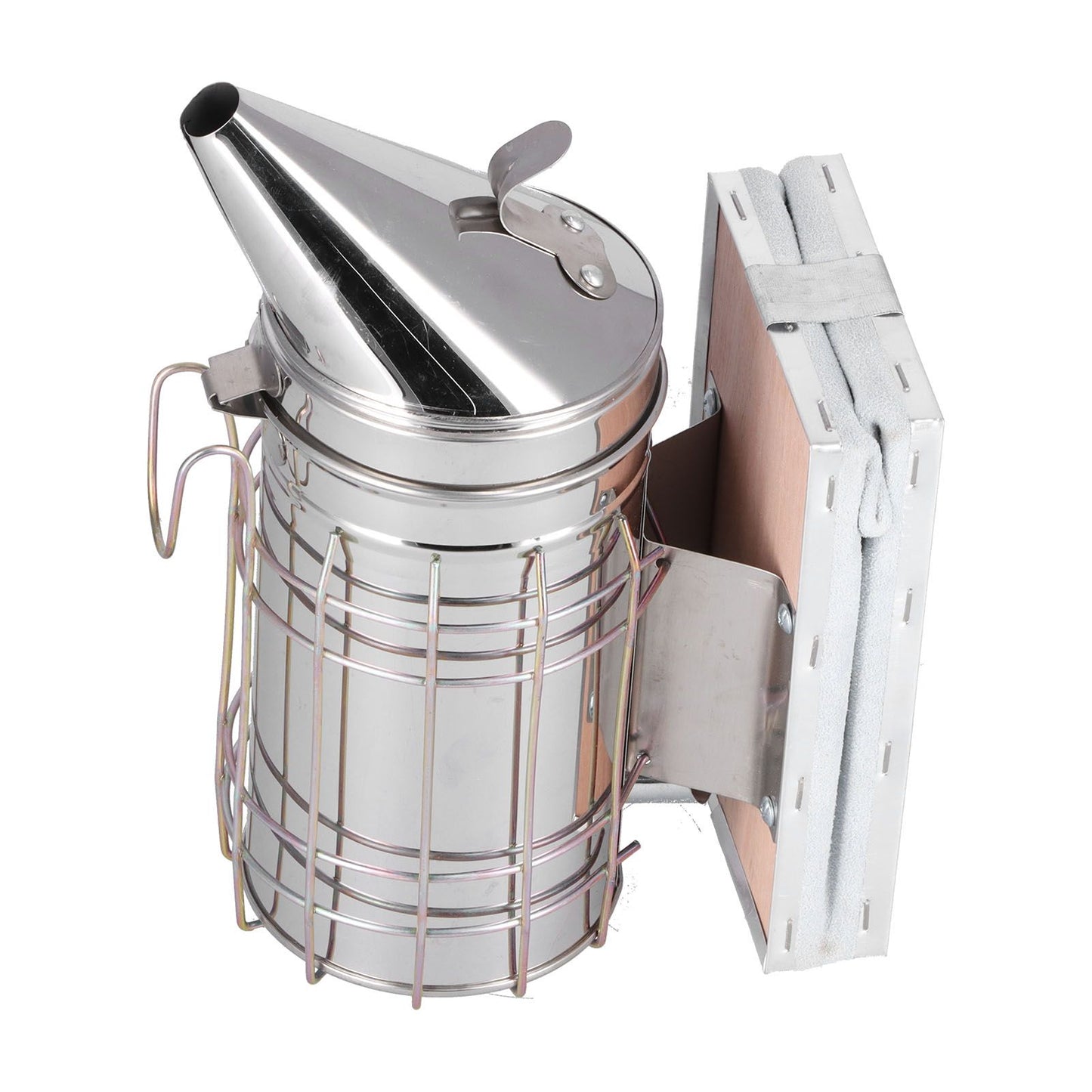 3PCS/Set Beehive Smoker Set Bee Brush Scraper Stainless Steel Smoker Beekeeper Starter Kit for Beekeeping V1294-YM0523-3111210387111