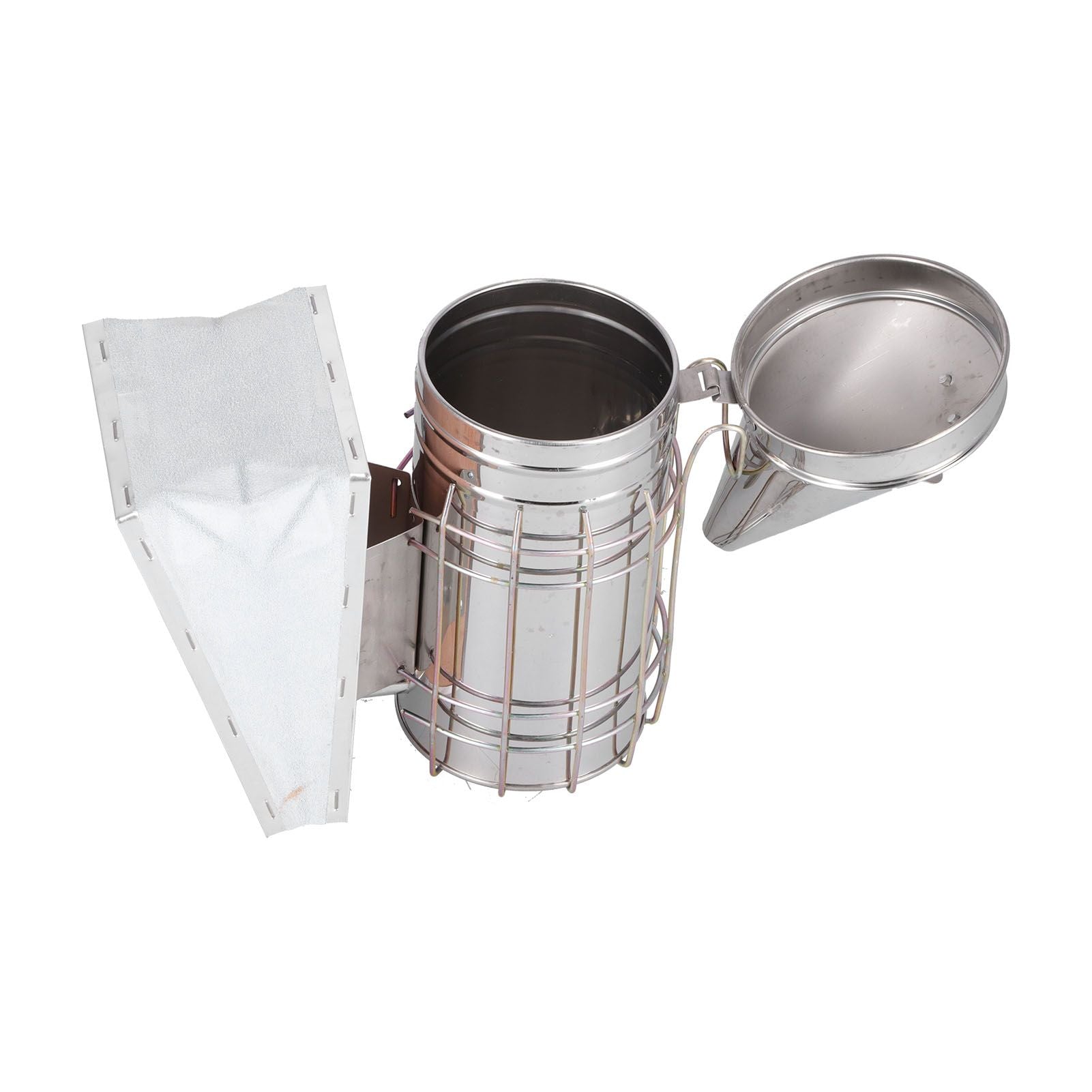 3PCS/Set Beehive Smoker Set Bee Brush Scraper Stainless Steel Smoker Beekeeper Starter Kit for Beekeeping V1294-YM0523-3111210387111