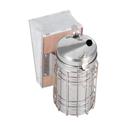 3PCS/Set Beehive Smoker Set Bee Brush Scraper Stainless Steel Smoker Beekeeper Starter Kit for Beekeeping V1294-YM0523-3111210387111