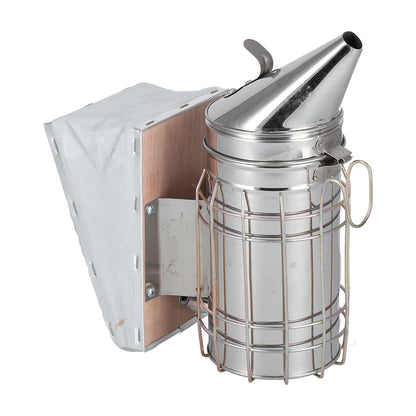 3PCS/Set Beehive Smoker Set Bee Brush Scraper Stainless Steel Smoker Beekeeper Starter Kit for Beekeeping V1294-YM0523-3111210387111