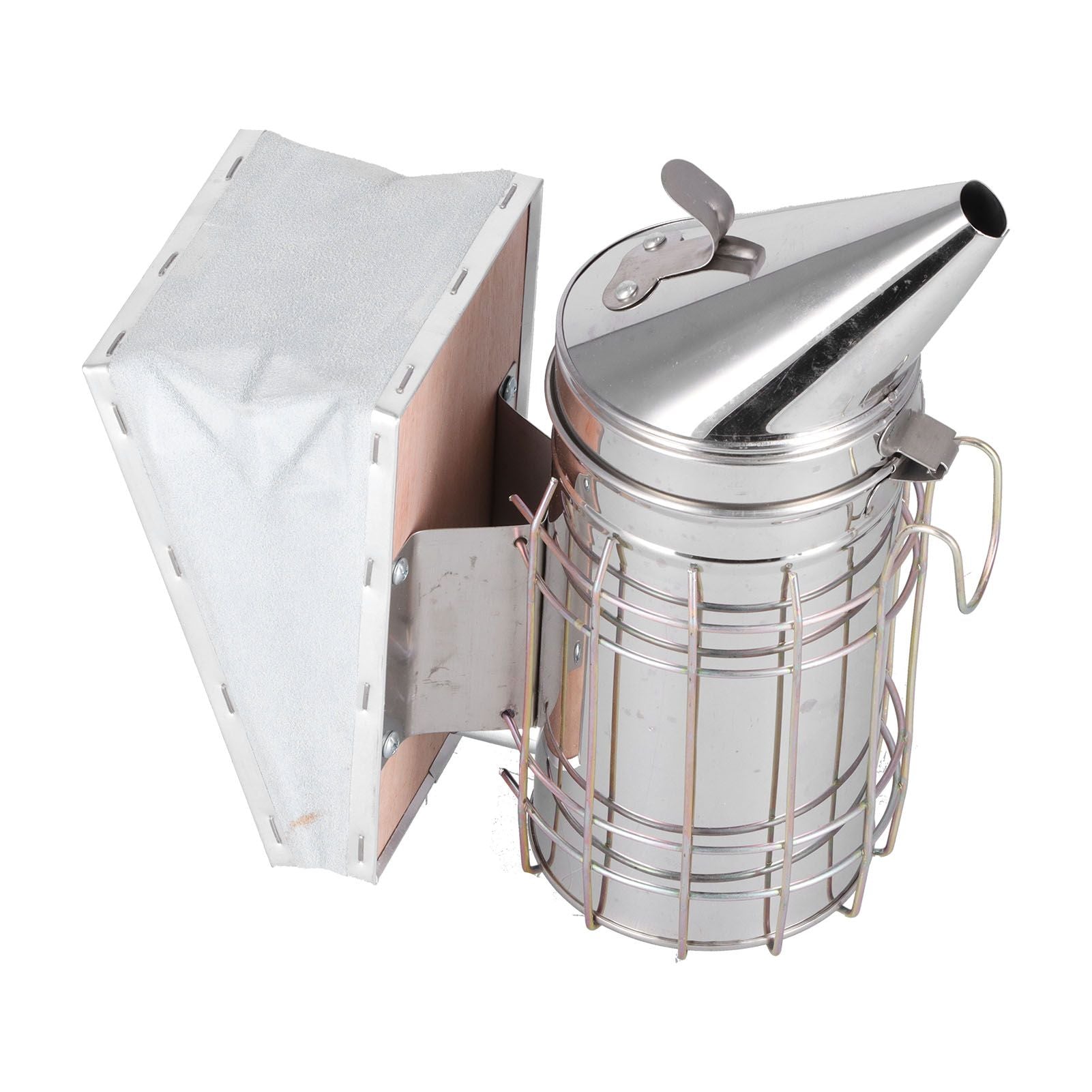 3PCS/Set Beehive Smoker Set Bee Brush Scraper Stainless Steel Smoker Beekeeper Starter Kit for Beekeeping V1294-YM0523-3111210387111
