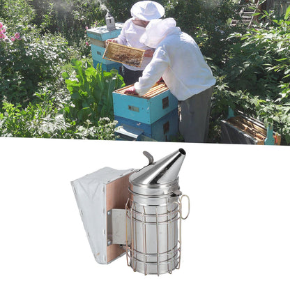 3PCS/Set Beehive Smoker Set Bee Brush Scraper Stainless Steel Smoker Beekeeper Starter Kit for Beekeeping V1294-YM0523-3111210387111