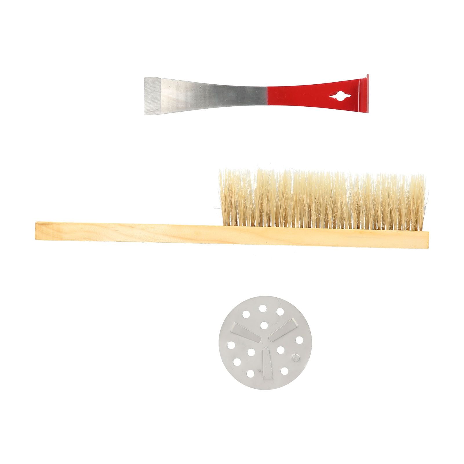 3PCS/Set Beehive Smoker Set Bee Brush Scraper Stainless Steel Smoker Beekeeper Starter Kit for Beekeeping V1294-YM0523-3111210387111