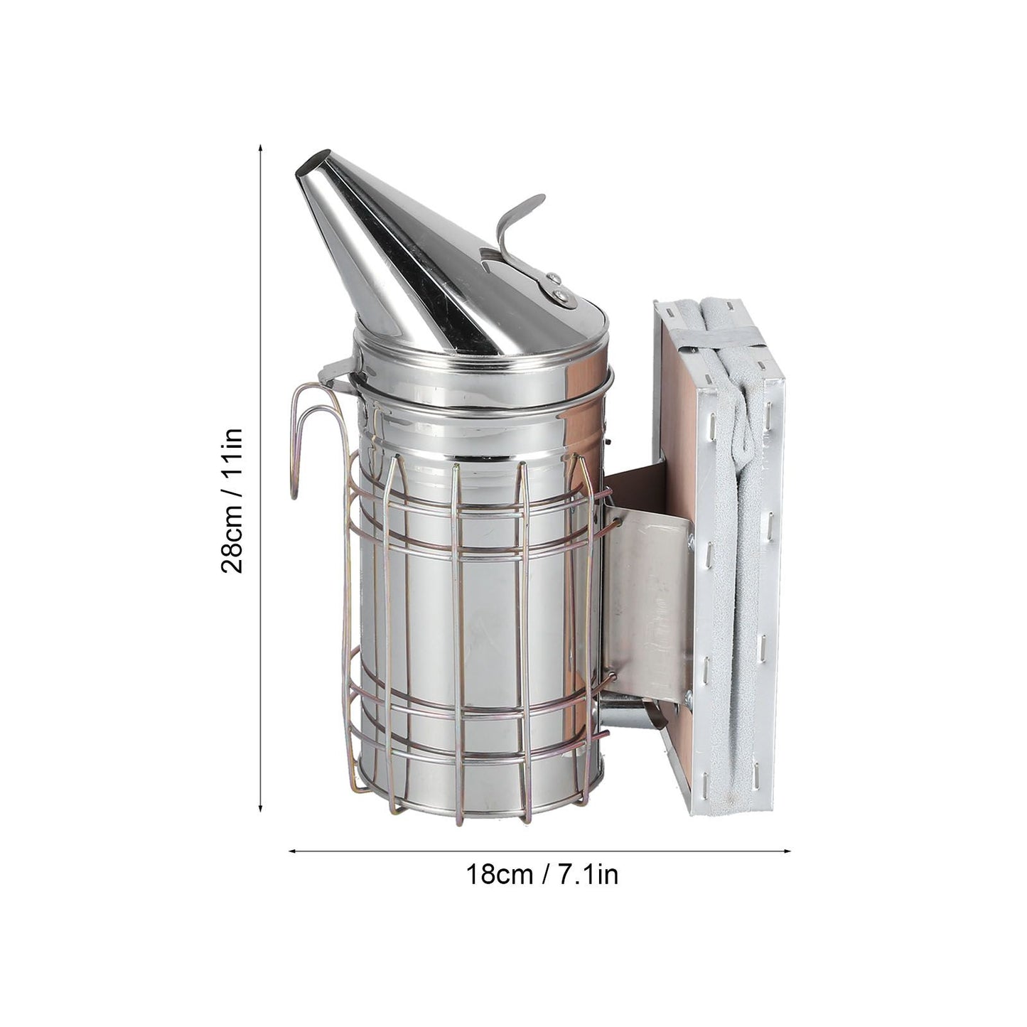 3PCS/Set Beehive Smoker Set Bee Brush Scraper Stainless Steel Smoker Beekeeper Starter Kit for Beekeeping V1294-YM0523-3111210387111