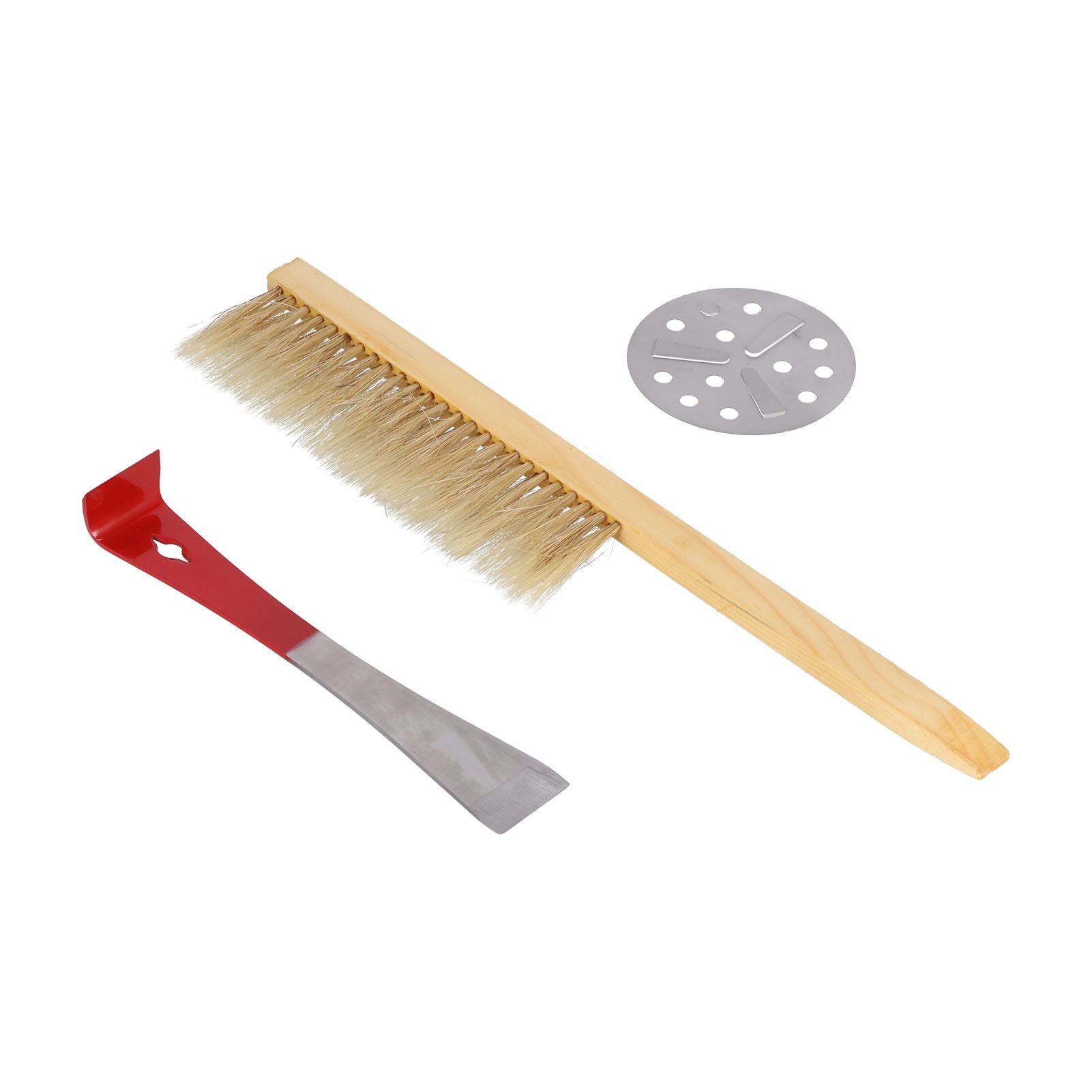 3PCS/Set Beehive Smoker Set Bee Brush Scraper Stainless Steel Smoker Beekeeper Starter Kit for Beekeeping V1294-YM0523-3111210387111