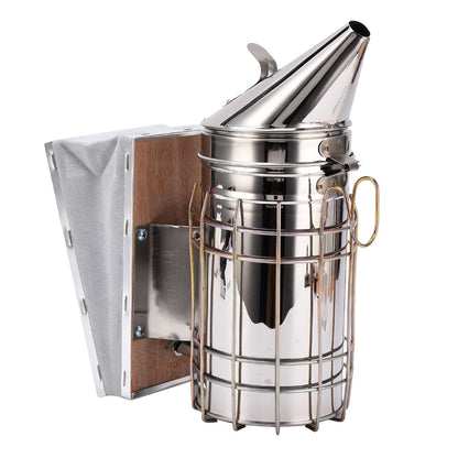 4PCS/Set Beehive Smoker Set Frame Clip Scraper Moxa Cone Stainless Steel Smoker Beekeeper Starter Kit for V1294-YM0523-3111210387311