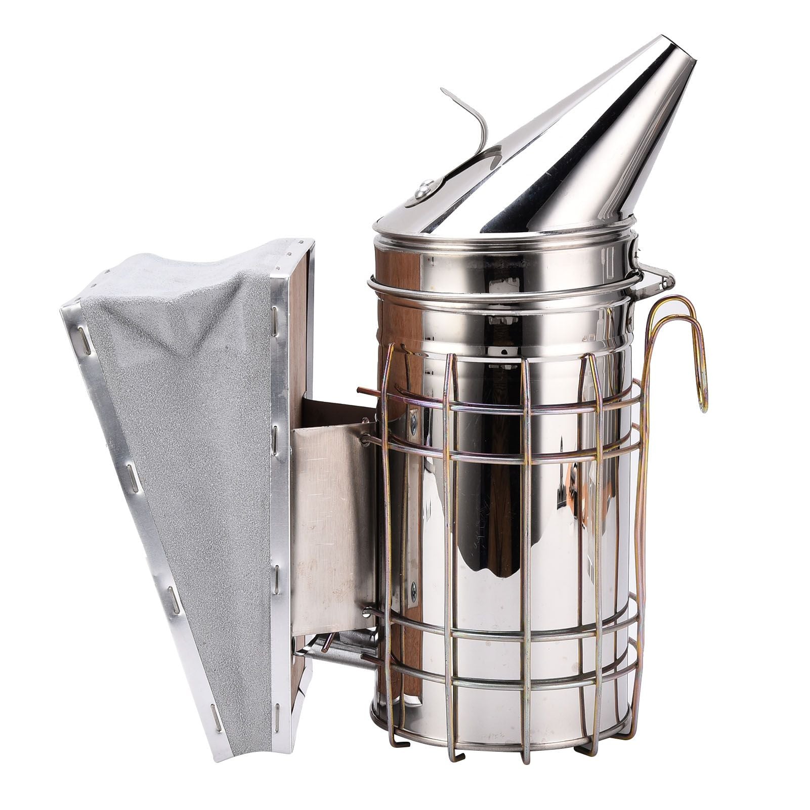4PCS/Set Beehive Smoker Set Frame Clip Scraper Moxa Cone Stainless Steel Smoker Beekeeper Starter Kit for V1294-YM0523-3111210387311