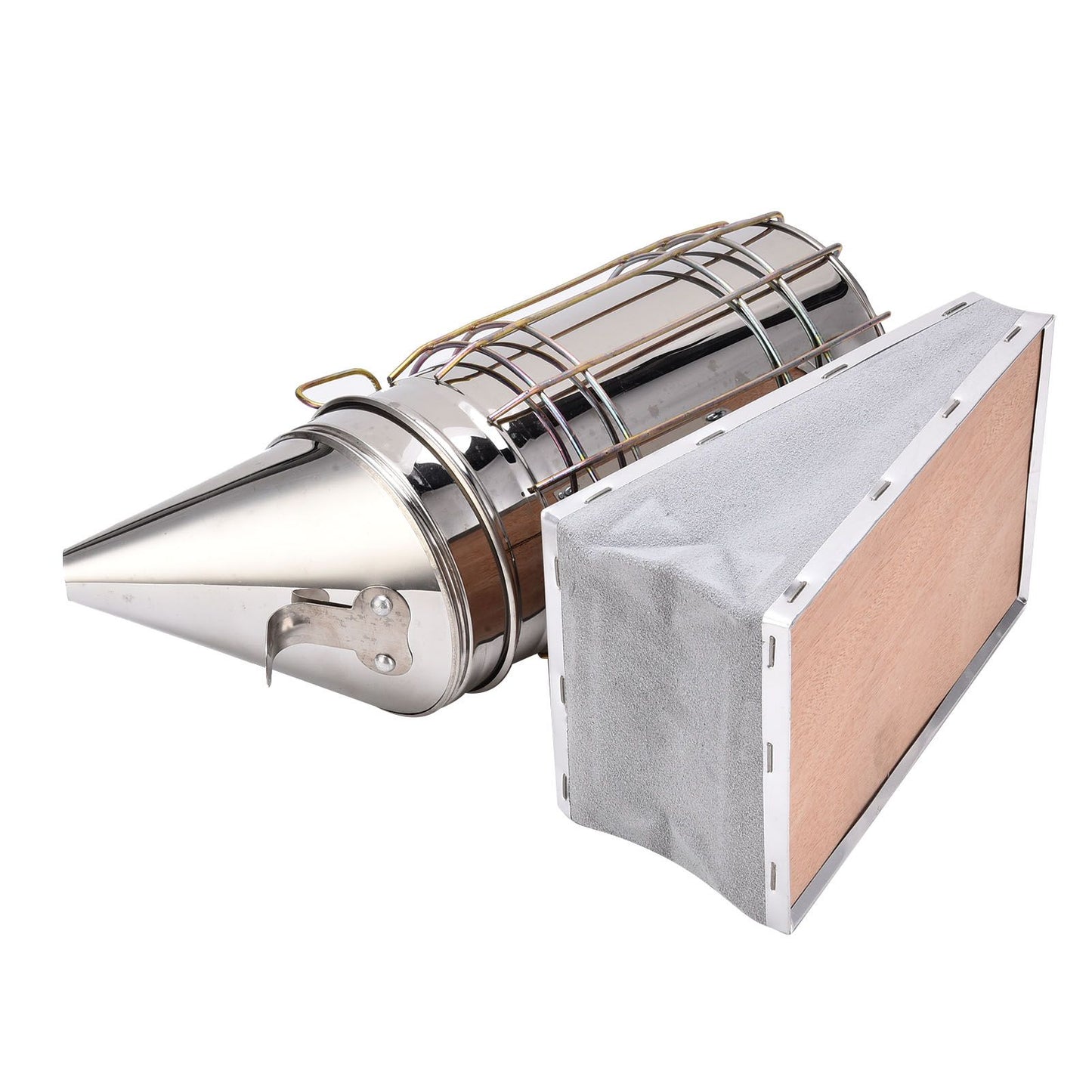 4PCS/Set Beehive Smoker Set Frame Clip Scraper Moxa Cone Stainless Steel Smoker Beekeeper Starter Kit for V1294-YM0523-3111210387311