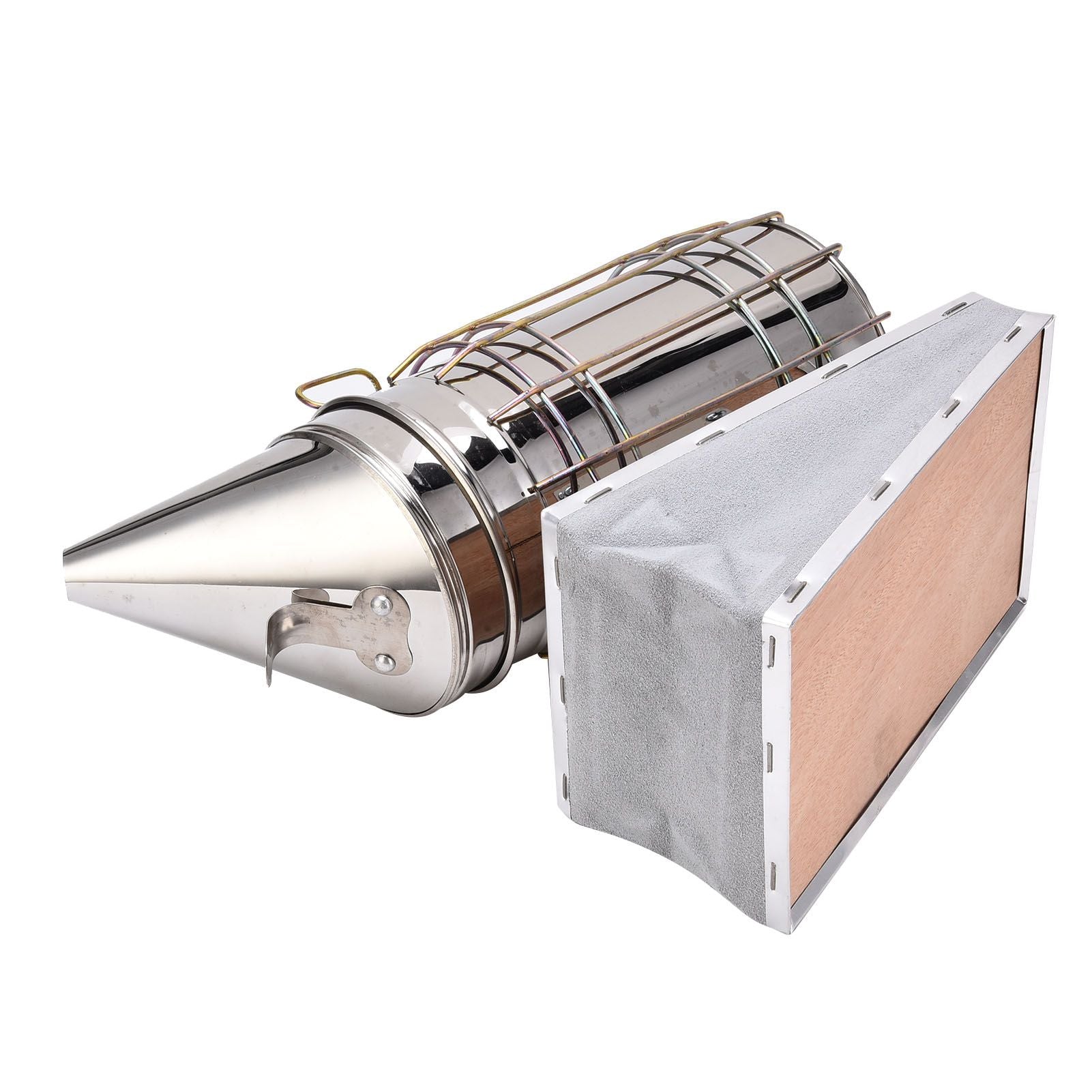 4PCS/Set Beehive Smoker Set Frame Clip Scraper Moxa Cone Stainless Steel Smoker Beekeeper Starter Kit for V1294-YM0523-3111210387311