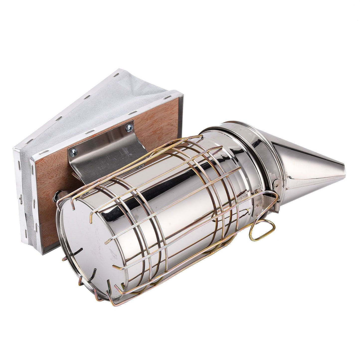 4PCS/Set Beehive Smoker Set Frame Clip Scraper Moxa Cone Stainless Steel Smoker Beekeeper Starter Kit for V1294-YM0523-3111210387311