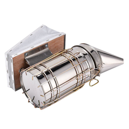 4PCS/Set Beehive Smoker Set Frame Clip Scraper Moxa Cone Stainless Steel Smoker Beekeeper Starter Kit for V1294-YM0523-3111210387311
