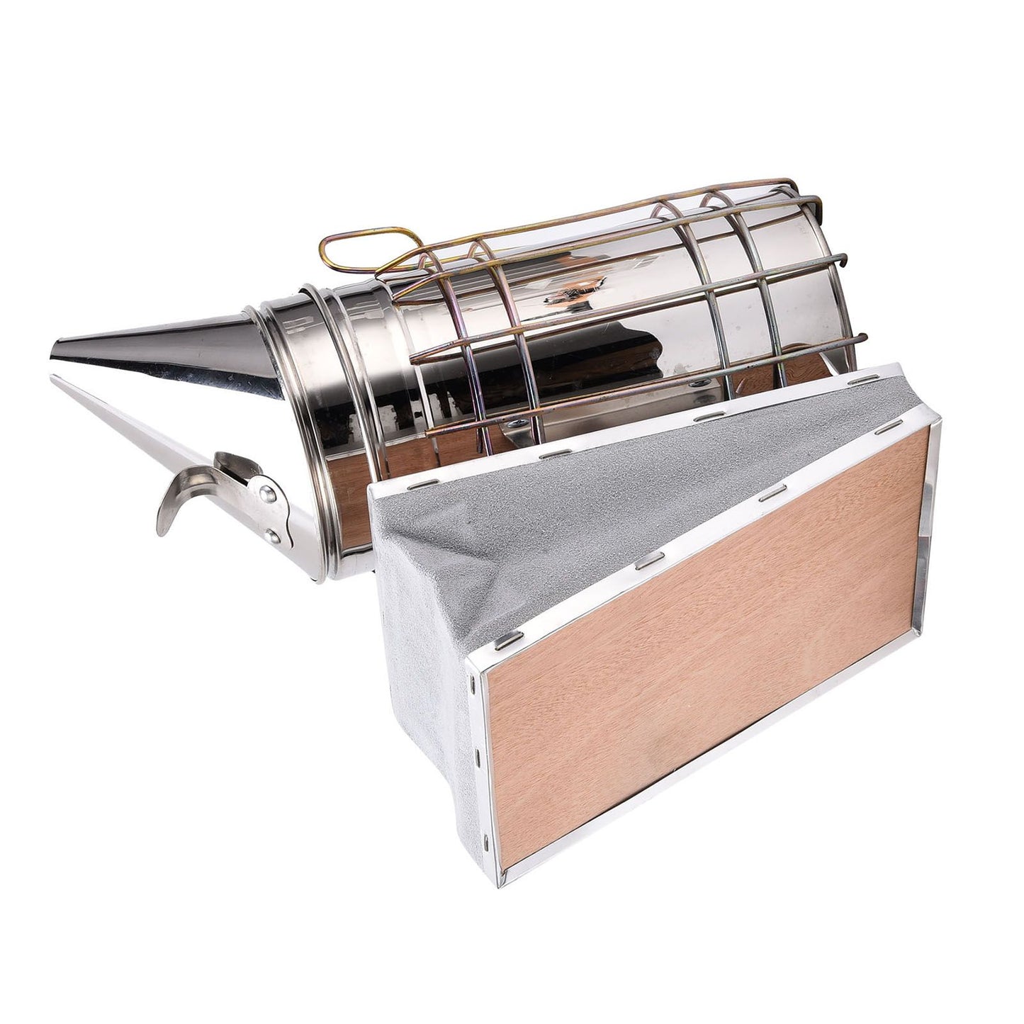 4PCS/Set Beehive Smoker Set Frame Clip Scraper Moxa Cone Stainless Steel Smoker Beekeeper Starter Kit for V1294-YM0523-3111210387311