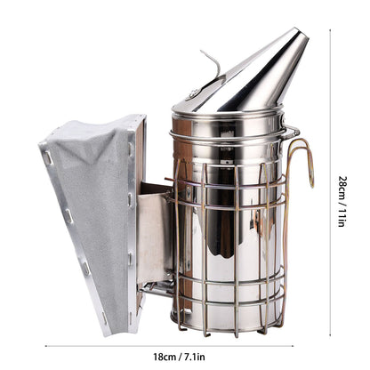 4PCS/Set Beehive Smoker Set Frame Clip Scraper Moxa Cone Stainless Steel Smoker Beekeeper Starter Kit for V1294-YM0523-3111210387311