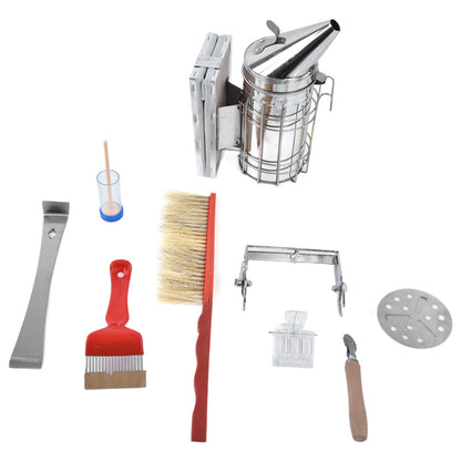 8Pcs/Set Beekeeping Kit Bee Brush Scraper Frame Clip Wire Embedder Beehive Smoker Queen Bee Cage Uncapping V1294-YM0523-3111210387511