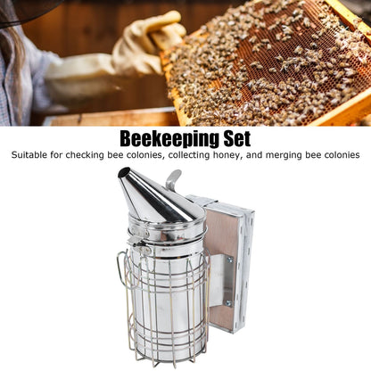 8Pcs/Set Beekeeping Kit Bee Brush Scraper Frame Clip Wire Embedder Beehive Smoker Queen Bee Cage Uncapping V1294-YM0523-3111210387511