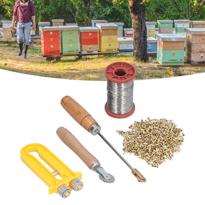 Beekeeping Starter Tools Kit Wire Embedder Beehive Wire Tensioner with Copper Eyelets Iron Wires V1294-YM0523-3111210388111