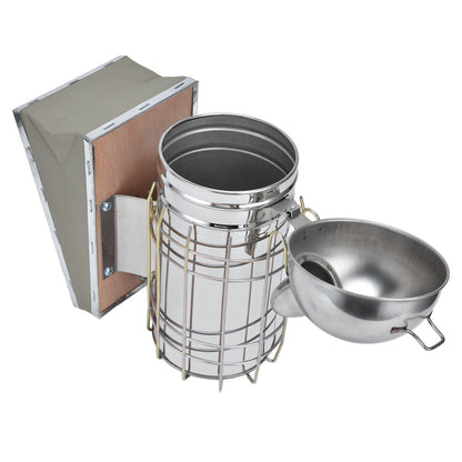 Pointed Beehive Smoker Stainless Steel Beekeeping Equipment Apiculture Tool for Outdoor Bee House V1294-YM0523-3111210388511