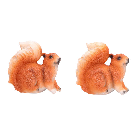 1 Pair Squirrel Resin Figurines Miniature Squirrel Animals Statue Sculpture Ornament for Garden Lawn V1294-YM0523-3111210390611