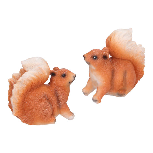 1 Pair Squirrel Resin Figurines Miniature Squirrel Animals Statue Sculpture Ornament for Garden Lawn V1294-YM0523-3111210390611