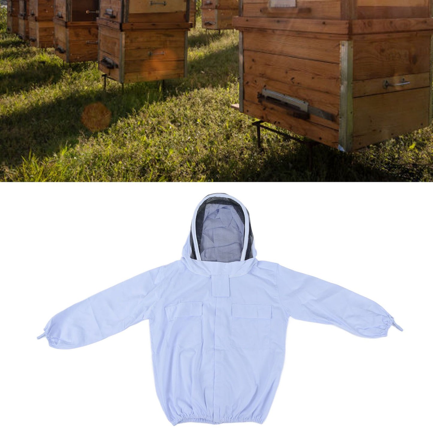 Beekeeping Suit Set Protective Ventilated Beekeeping Jacket Gloves Scraper Bee Brush Tools Kit V1294-YM0523-3111210391311
